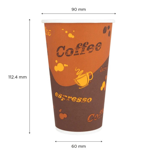 Karat® C-K516 16oz Coffee Print Paper Hot Cup, 1000/cs, 1 each
