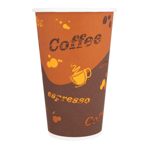Karat® C-K516 16oz Coffee Print Paper Hot Cup, 1000/cs, 1 each