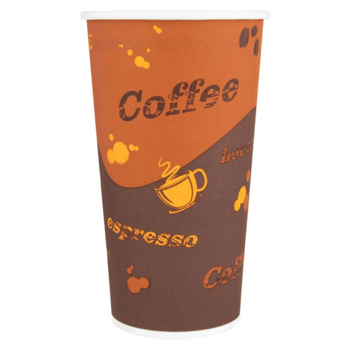 Karat® C-K520 20oz Coffee Print Paper Hot Cup, 600/cs, 1 each
