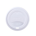 Karat® C-KDL516W-PP 90mm Black PP Sipper Dome Lids. Fit 10-24oz Hot Paper Cup, 1000/cs, 1 each