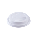 Karat® C-KDL516W-PP 90mm Black PP Sipper Dome Lids. Fit 10-24oz Hot Paper Cup, 1000/cs, 1 each