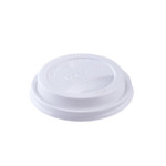Karat® C-KDL516W-PP 90mm Black PP Sipper Dome Lids. Fit 10-24oz Hot Paper Cup, 1000/cs, 1 each