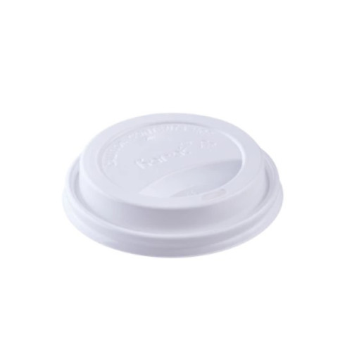 Karat® C-KDL516W-PP 90mm Black PP Sipper Dome Lids. Fit 10-24oz Hot Paper Cup, 1000/cs, 1 each