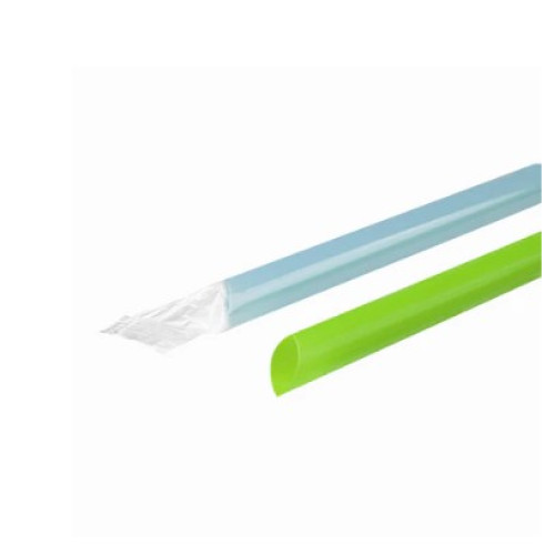 Karat® C9060S 9 inch Boba Straws, Poly Wrapped , Mixed Solid Color, Diagonal Cut, 10mm, 1600 each
