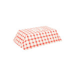 Karat® FP-FT300G 3.0lb Paper Food Tray, Shepherd Check (Red), 500 each