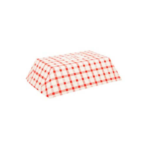 Karat® FP-FT300G 3.0lb Paper Food Tray, Shepherd Check (Red), 500 each