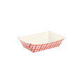 Karat® FP-FT300G 3.0lb Paper Food Tray, Shepherd Check (Red), 500 each