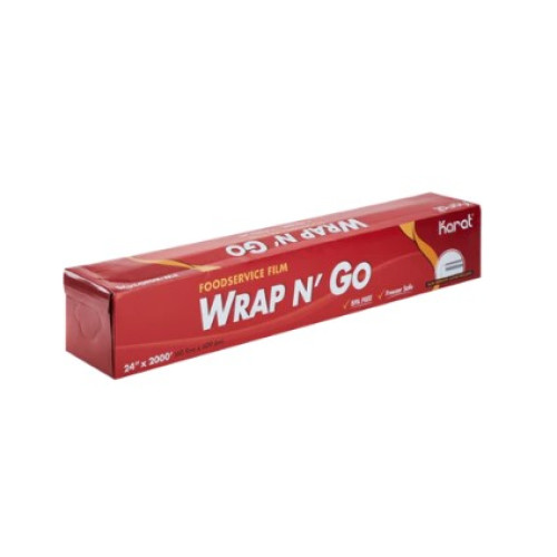 Karat® FW-WNG2420 Foodservice Film Wrap, 24 inch x 2000 Feet, Serrated Cutter, BPA Free, 1 each