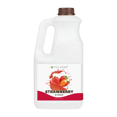 Tea Zone J1090a Strawberry Syrup, 64oz Bottle, 1 each