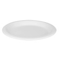 Karat® Earth KE-BPR09-1CFF 9 inch Compostable Bagasse White Round Plate, PFAS Free, BPI Approved, 500 each