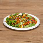 Karat® Earth KE-BPR09-1CFF 9 inch Compostable Bagasse White Round Plate, PFAS Free, BPI Approved, 500 each