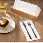 Karat® KN-D1717-3W 17 inch x 17 inch 3-Ply Dinner Napkin, 1/8 Fold, White, 2000 each