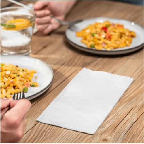 Karat® KN-D1717-3W 17 inch x 17 inch 3-Ply Dinner Napkin, 1/8 Fold, White, 2000 each