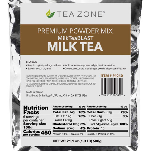 Tea Zone P1040 Milk Tea Powder, 1.32 lb, 12 each