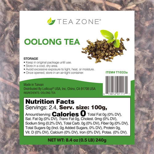 Tea Zone T1033 Oolong Tea Leaves, 8.46oz Bag, 25 each
