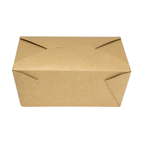 Karat FP-FTG110K Fold-To-Go Brown Paper Box #4, 110 oz, 160 ct / cs