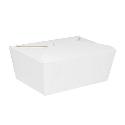 Karat® FP-FTG110W 110oz White Fold-Togo Paper Box #4, 160 / cs, 1 each
