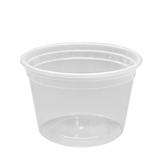 Deli Containers With Lids, PP Plastic Injection Molded, Microwaveable,  117 mm, 16 oz, 240 ct / cs