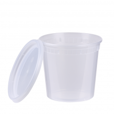 Deli Containers With Lids, PP Plastic Injection Molded, Microwaveable, 24 oz, 117 mm, 240 ct / cs