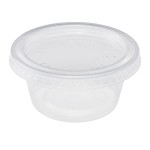 Karat® FP-PL200-PET PET Plastic Flat Lid for 1/1.5/2oz Portion Cups, 60mm, 2500/cs, 1 each