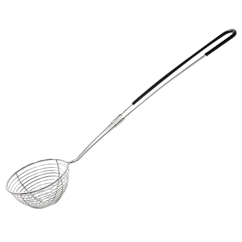 Karat U1020 2.6 inch Stainless Steel Pearl Strainer with Black Plastic Handle, 6 each