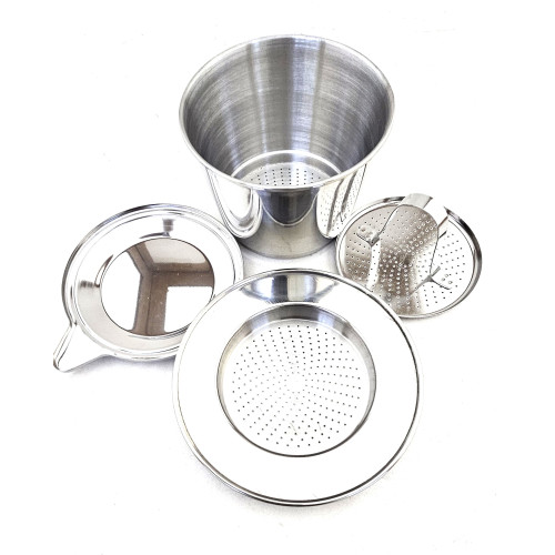 Stainless Steel X-Large Coffee Filter, 5 inch (12.7cm) Diameter, 4 pcs set, 1 each