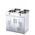 DBHQ 2-Burner Stove with Stand and Cabinet, Liquid Propane(LP), 22k BTU, Stainless Steel, 1 each