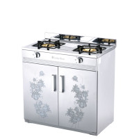 DBHQ 2-Burner Stove with Stand and Cabinet, Liquid Propane(LP), 22k BTU, Stainless Steel, 1 each