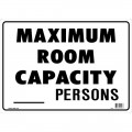 MAXIMUM ROOM CAPCITY Styrene Sign, 14 x 10 inch, 1 each