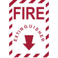 FIRE EXTINGUISHER Styrene Sign, 10 x 14 inch, 1 each
