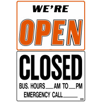 OPEN | CLOSED Double Sign, 21 x 15 inch, 1 each