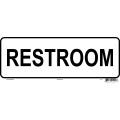 RESTROOM Styrene Sign, 10 x 4 Inch, 1 each