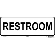 RESTROOM Styrene Sign, 10 x 4 Inch, 1 each