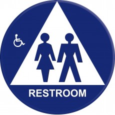 12 inch Unisex Circle and Triangle with Accessible Symbol Flat, 1 each