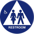 12 inch Unisex Circle and Triangle with Raised Accessible Symbol, 1 each