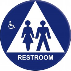 12 inch Unisex Circle and Triangle with Raised Accessible Symbol, 1 each