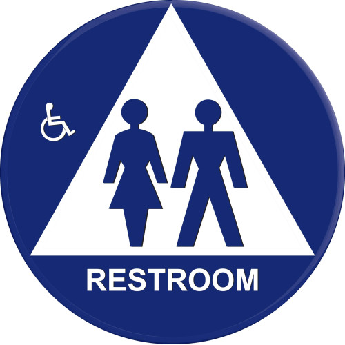 12 inch Unisex Circle and Triangle with Raised Accessible Symbol, 1 each