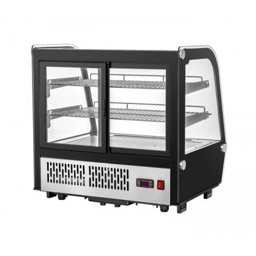 Migali C-42CTC-28 Competitor Series® 27.6(w) inch Refrigerated Curved Glass Display Case, Countertop, (2)Glass Sliding Door(s), (2)Shelve(s), 4.2Cu.ft, 1/3hp, 110v/60/1-ph, ETL Listed
