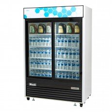 Migali C-49RS-HC 54.4(w) inch (2)Glass Sliding Door(s) Bottom Mount Merchandiser Refrigerator, 49Cu.Ft, (8)Shelve(s), Casters, 1/4hp, 115v/60/1-ph, ETL Listed