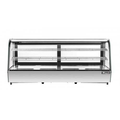 Migali C-88CTC-60 Competitor Series® 60(w) inch Refrigerated Curved Glass Display Case, Countertop, (2)Glass Sliding Door(s), (2)Shelve(s), 8.8Cu.ft, 5/9hp, 110v/60/1-ph, ETL Listed