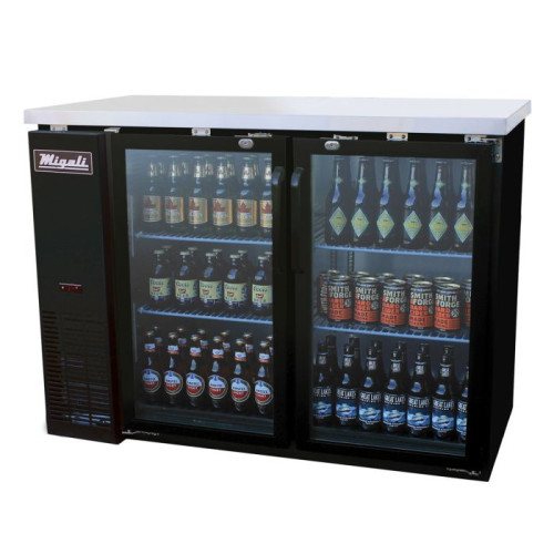 Migali C-BB48G-HC Competitor Series® 48.75(w) inch Back Bar Refrigerators, (2)Glass Swing Door(s), (4)Shelve(s), 13Cu.ft, 1/5hp, 115v/60/1-ph, ETL Listed