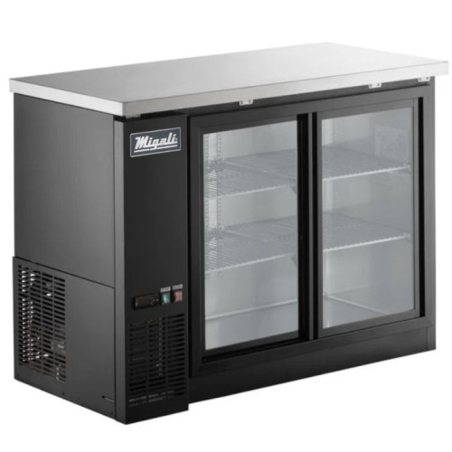Migali C-BB48SG-HC Back Bar Refrigerators, 48.75(w) inch, (2)Glass Sliding Door(s), 13Cu.ft, (4)Shelve(s), 1/5hp, 115v/60/1-ph, ETL Listed