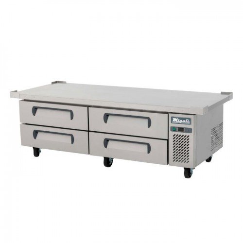 Migali C-CB72-76-HC Competitor Series® 76(w) inch (4)Drawer(s) Refrigerated Chef Base, 15Cu.ft, Casters, 1/7hp, 115v/60/1-ph, ETL Listed