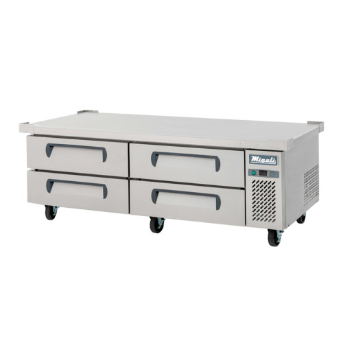 Migali C-CB72-HC Competitor Series® 72.5(w) inch (4)Drawer(s) Refrigerated Chef Base, 15Cu.ft, Casters, 1/7hp, 115v/60/1-ph, ETL Listed