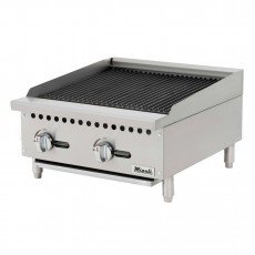 Migali C-CR24 Competitor Series® 24(w) inch Char-Rock Broilers, (2)Burner(s), Countertop, Natural Gas, 70k Total BTU/Hr, ETL Listed
