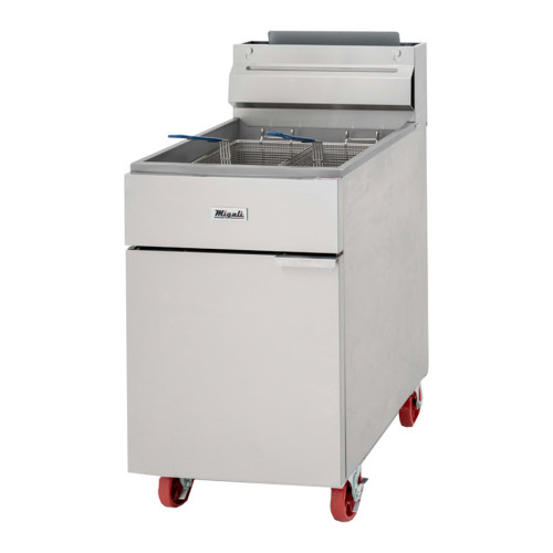 Migali C-F75-NG Competitor Series® Deep Fryers, (75)lb(s) Oil Capacity, (5)Burner(s), 21.1(w) inch, (2)Basket(s), Casters, Floor Model, Natural Gas, 170k Total BTU/Hr, ETL Listed