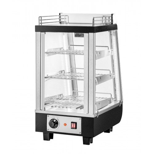 Migali C-HCT14-S 13.4(w) inch Heated Counter-Top Display Case, Straight Glass, Front & Rear Sliding Doors, (3)Shelve(s), 2.6Cu.ft, 115v/60/1-ph, ETL Listed