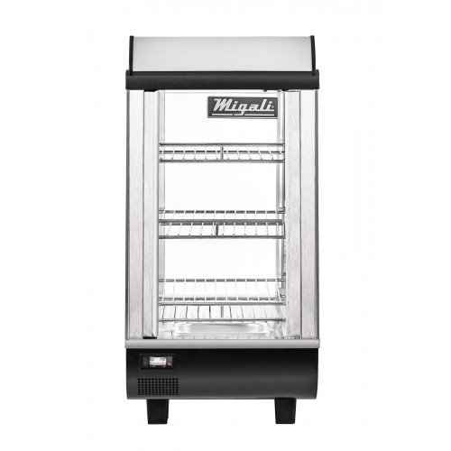 Migali C-HCT14-S 13.4(w) inch Heated Counter-Top Display Case, Straight Glass, Front & Rear Sliding Doors, (3)Shelve(s), 2.6Cu.ft, 115v/60/1-ph, ETL Listed