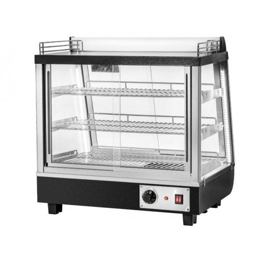 Migali C-HCT27-S 26.5(w) inch Heated Counter-Top Display Case, Straight Glass, Front & Rear Sliding Doors, (3)Shelve(s), 3.3Cu.ft, 115v/60/1-ph, ETL Listed