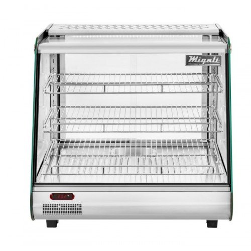 Migali C-HCT27-S 26.5(w) inch Heated Counter-Top Display Case, Straight Glass, Front & Rear Sliding Doors, (3)Shelve(s), 3.3Cu.ft, 115v/60/1-ph, ETL Listed